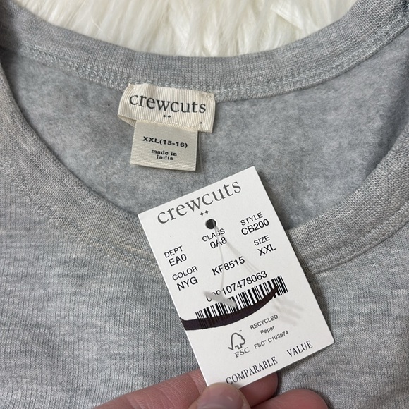 NWT Crewcuts Girls Light Grey New York Long Sleeve Youth Size XXL 15-16 - Picture 5 of 9